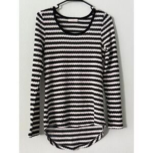 Bobbie Brooks Ladies Striped Long Sleeve Top Black White Size Small NO FLAWS